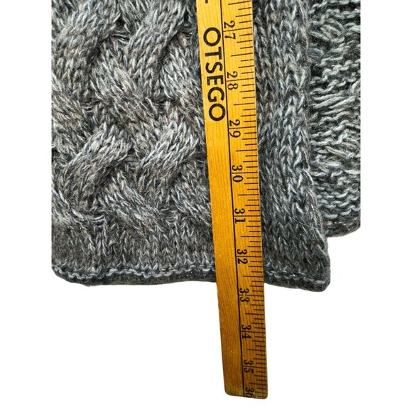 Gemelli Cable Knit Open Front Cardigan Sweater S/P Grey Acrylic & Mohair Blend M - Picture 6 of 12